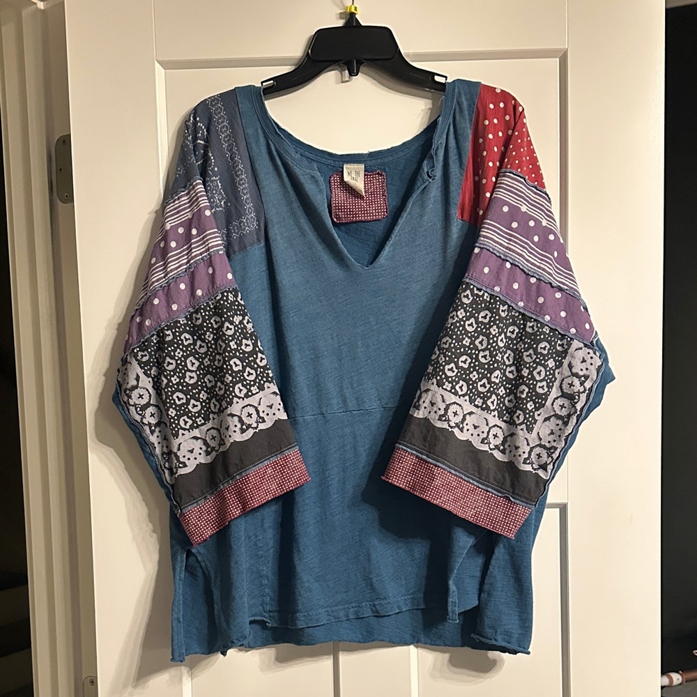 We The Free Multicolor Patchwork Blouse - image 1